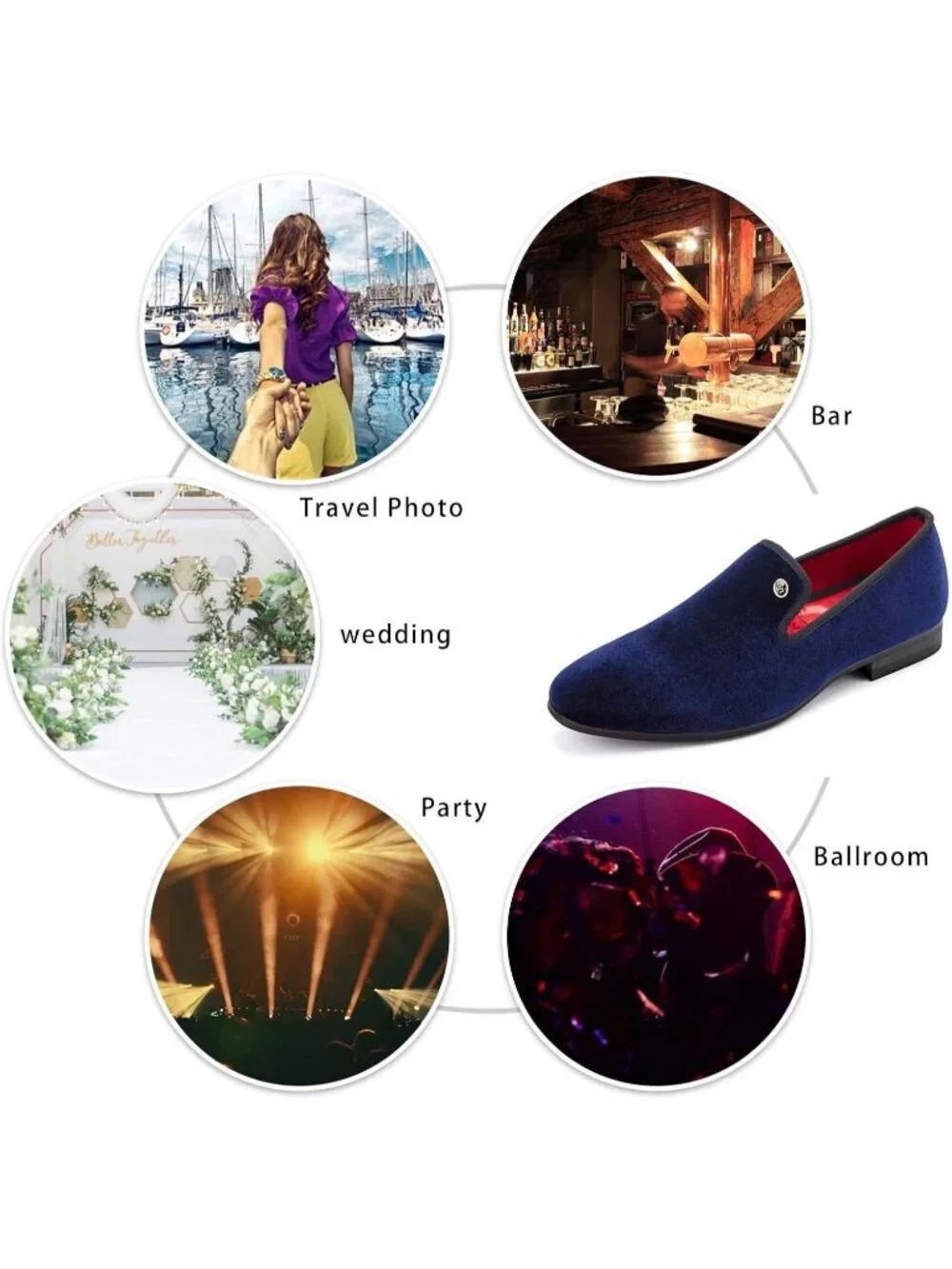 Meijiana Men's Blue08 Velvet Loafers Slip On Tuxedo Wedding Formal Shoes